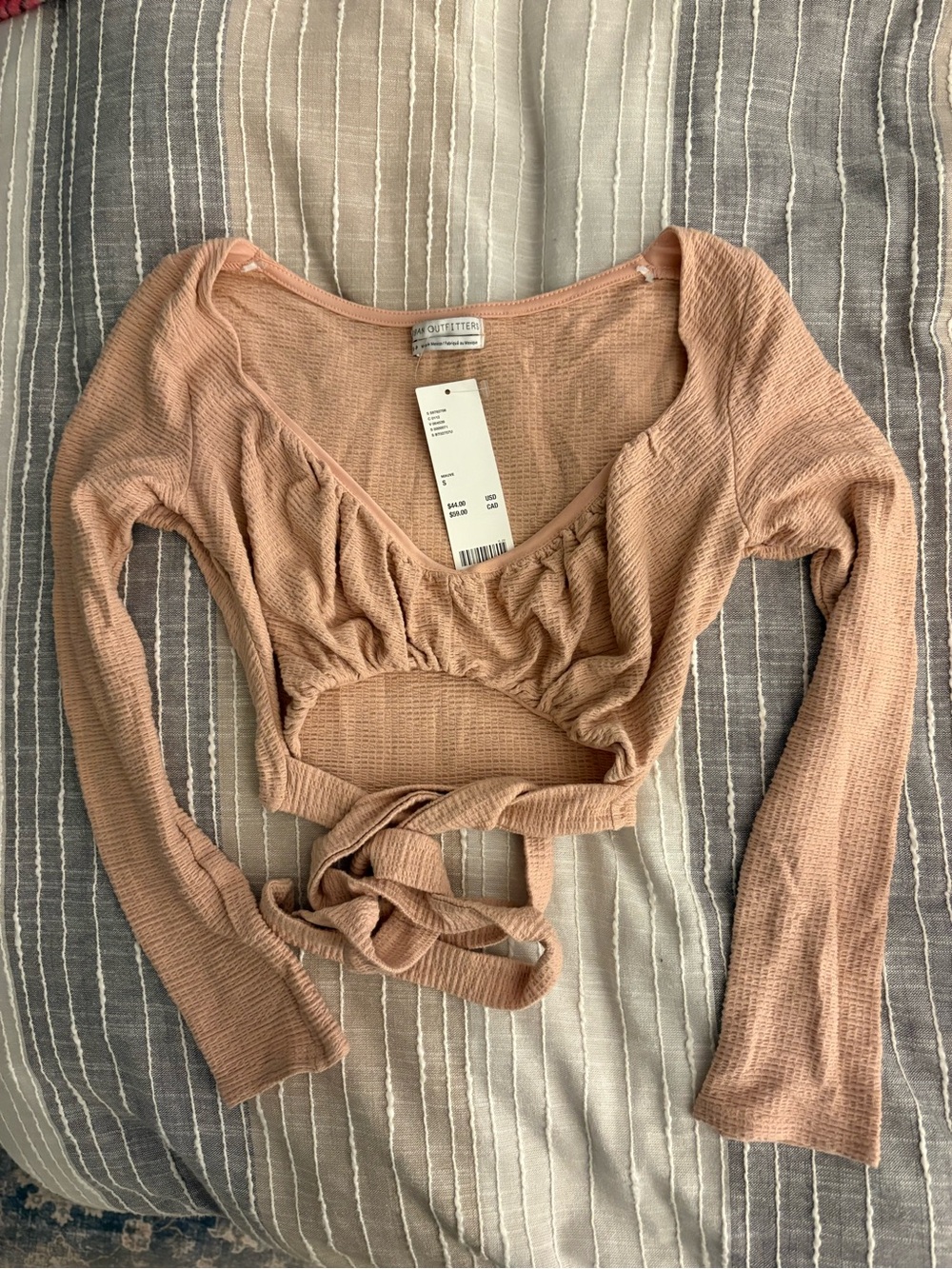 Urban Outfitters cutout Crop Top With Front Or Wrap Tie.  Mauve.  Sz S